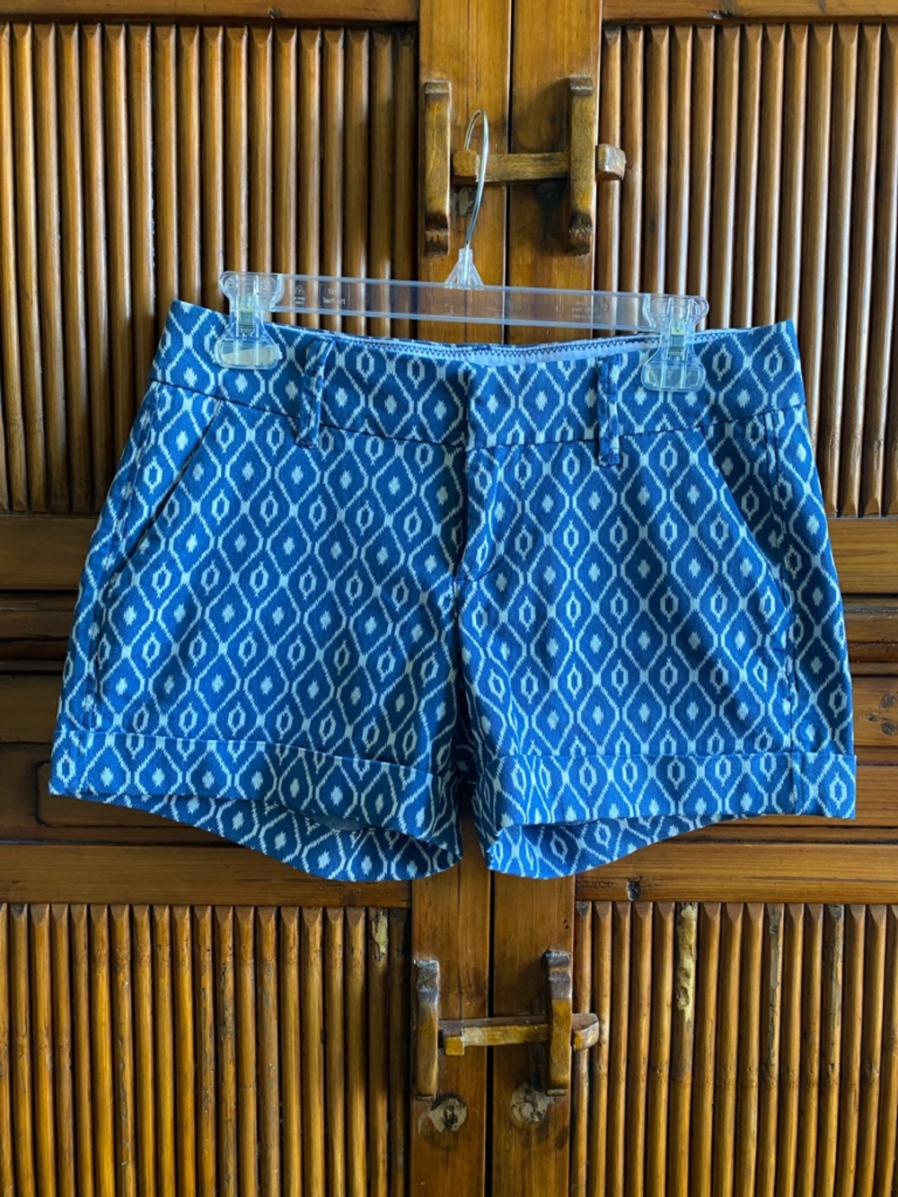 Dear John Blue & White Geometric Print Shorts